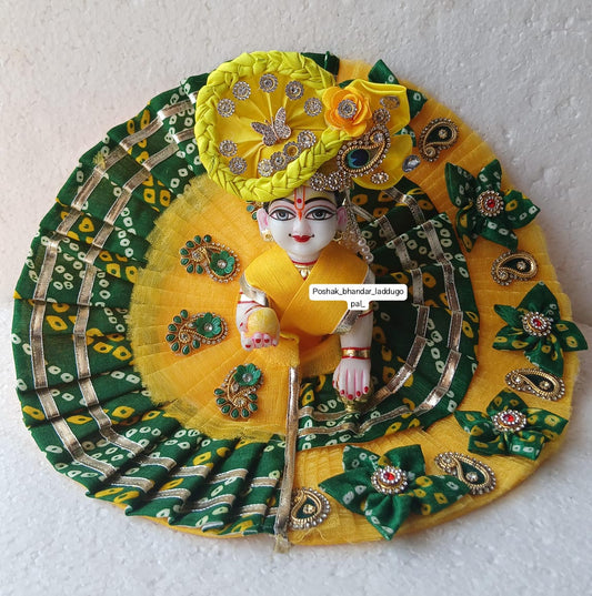 6 no. Bandhini dress with heavy pagdi