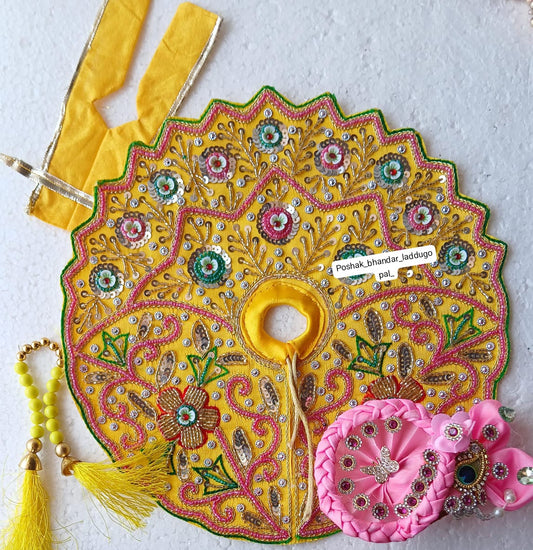 5 no. Yellow handwork dress with pagdi