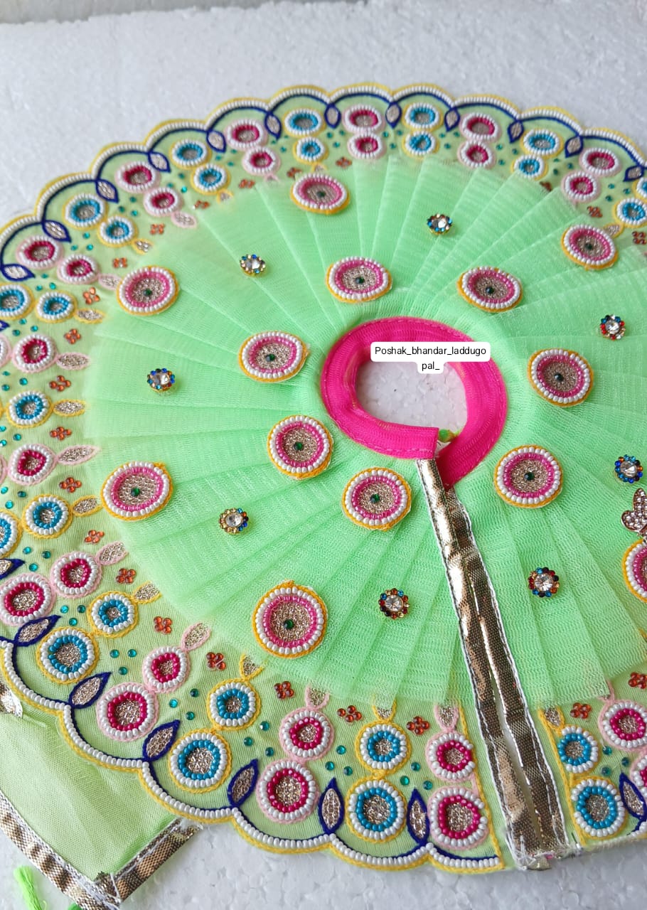 6 no. Green handwork dress