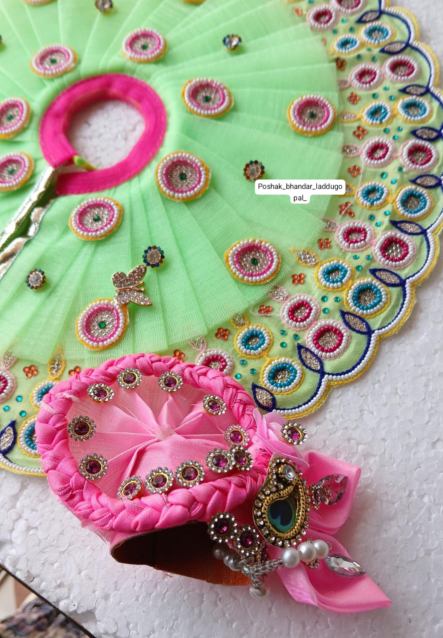 6 no. Green handwork dress