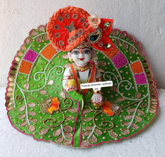 2/6 no. Green handwork dress with pagdi