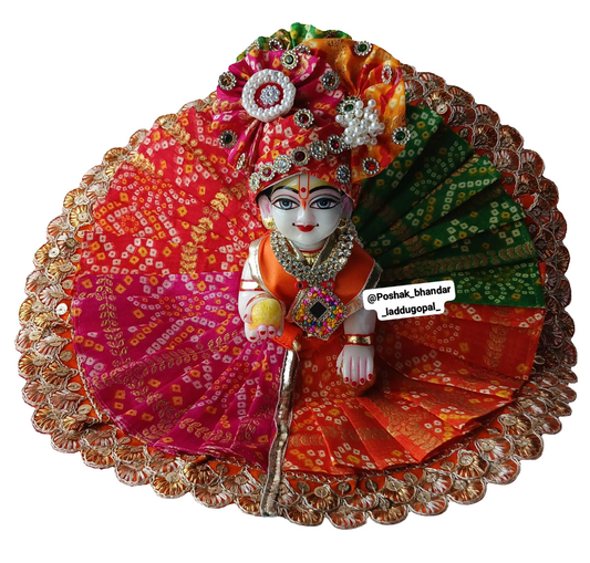 Bandhini dress with heavy pagdi