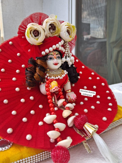 Red Moti dress with heavy patka ( 3 to 7 no. )