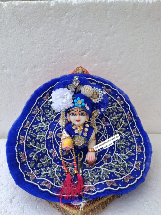 Blue heavy handwork dress with pagdi