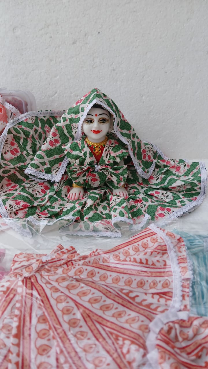 Pure cotton dress for radha ji