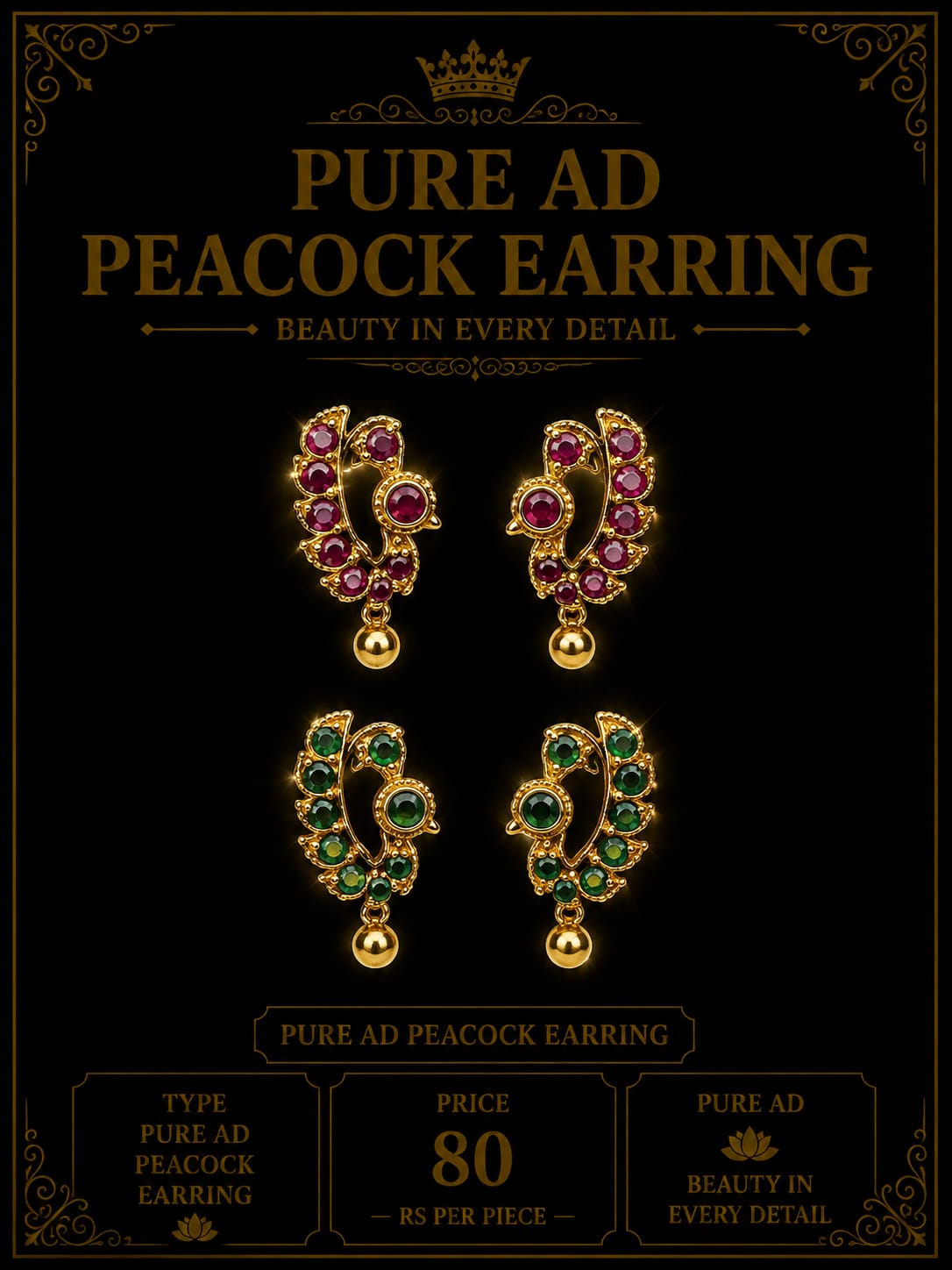 Pure ad peacock earring
