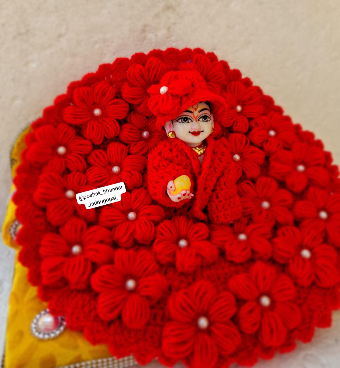 Flower Woolen dress with cap