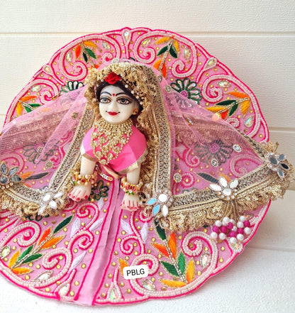 Pink heavy handwork dress with duppata