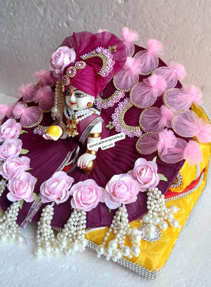 Unique colour heavy dress with pagdi