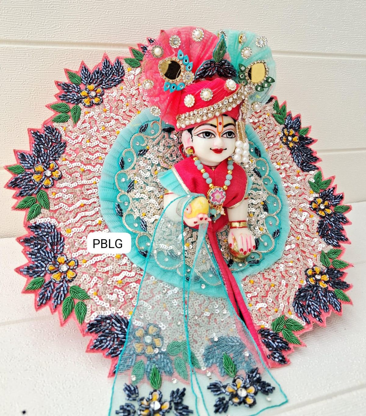 Heavy sequence handwork dress with pagdi and patka