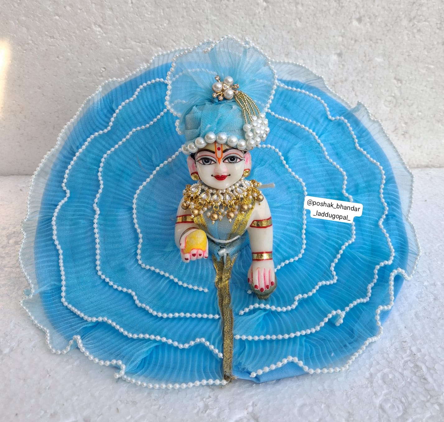 Sky blue net dress+pagdi 3/4/5/6 no.