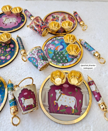 Holi colour plate with balti pichkari