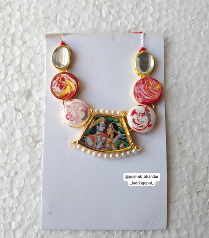 Mala with radhakrishna locket