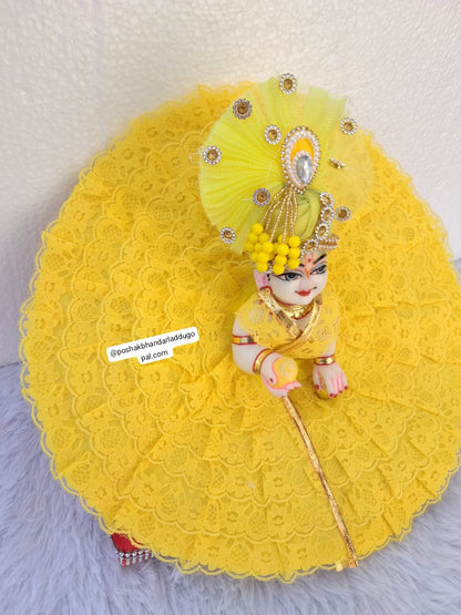 Yellow lace poshak ( 6 no.)