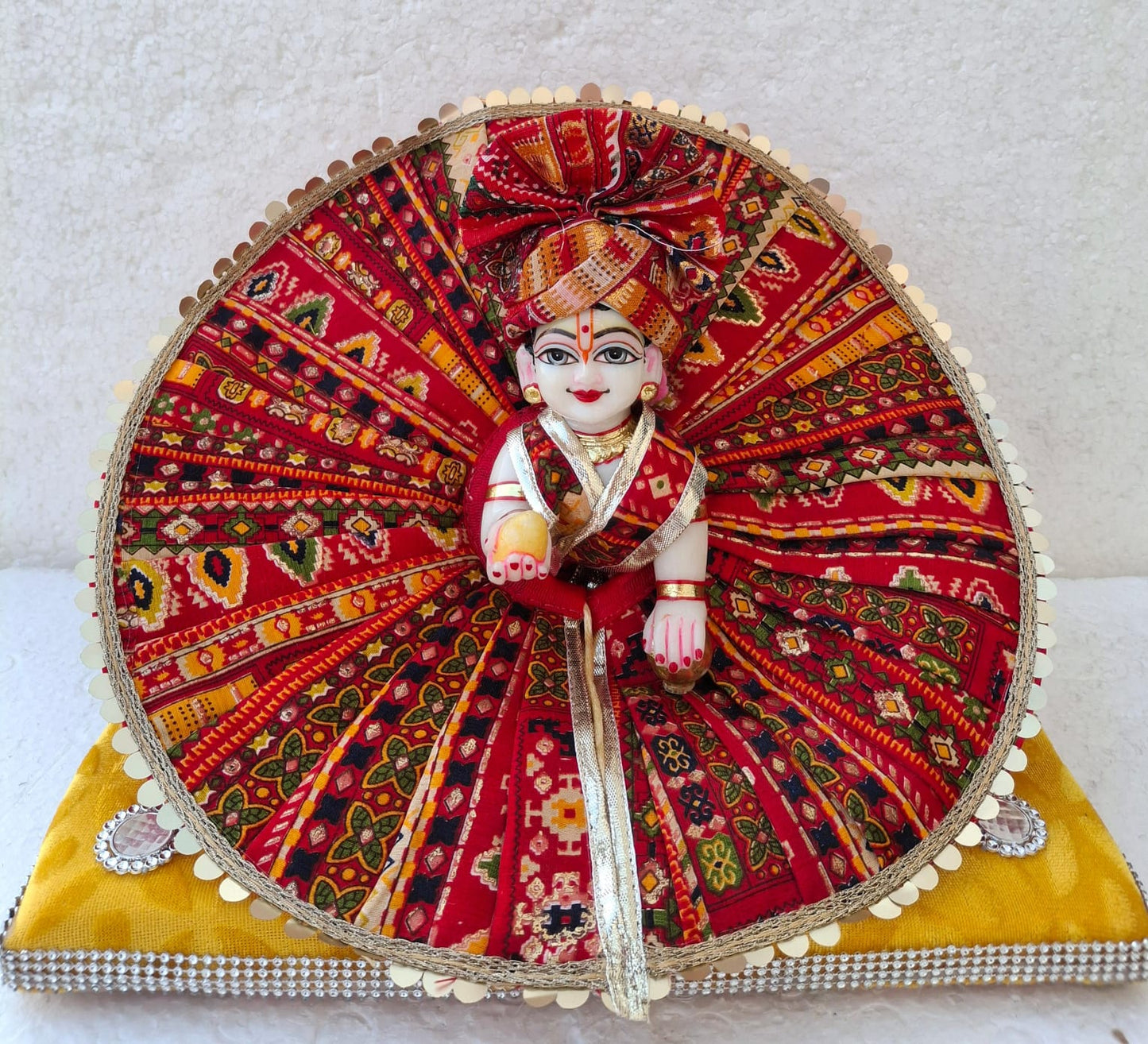 Red dress with pagdi ( 5/6 no. )