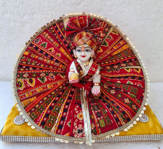 Red dress with pagdi ( 5/6 no. )