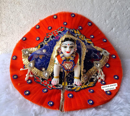 Heavy handwork dress with heavy dupatta for radha ji 6 or 7 size