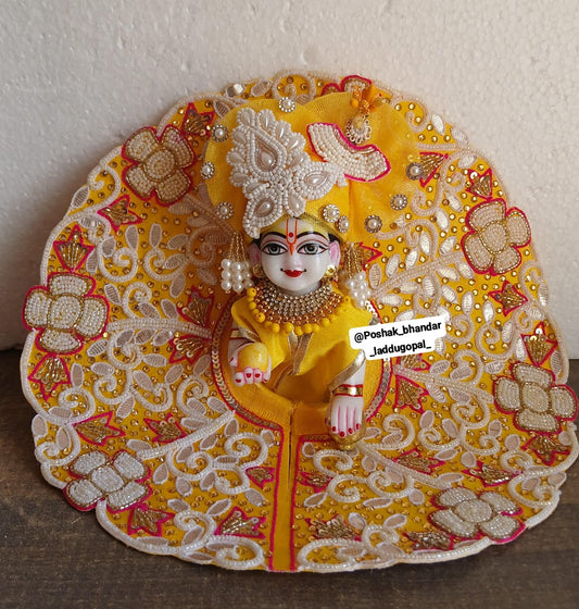 Heavy yellow dress with matching pagdi