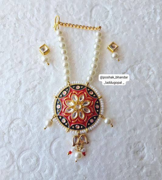 Meenakari Kundan mala with earrings