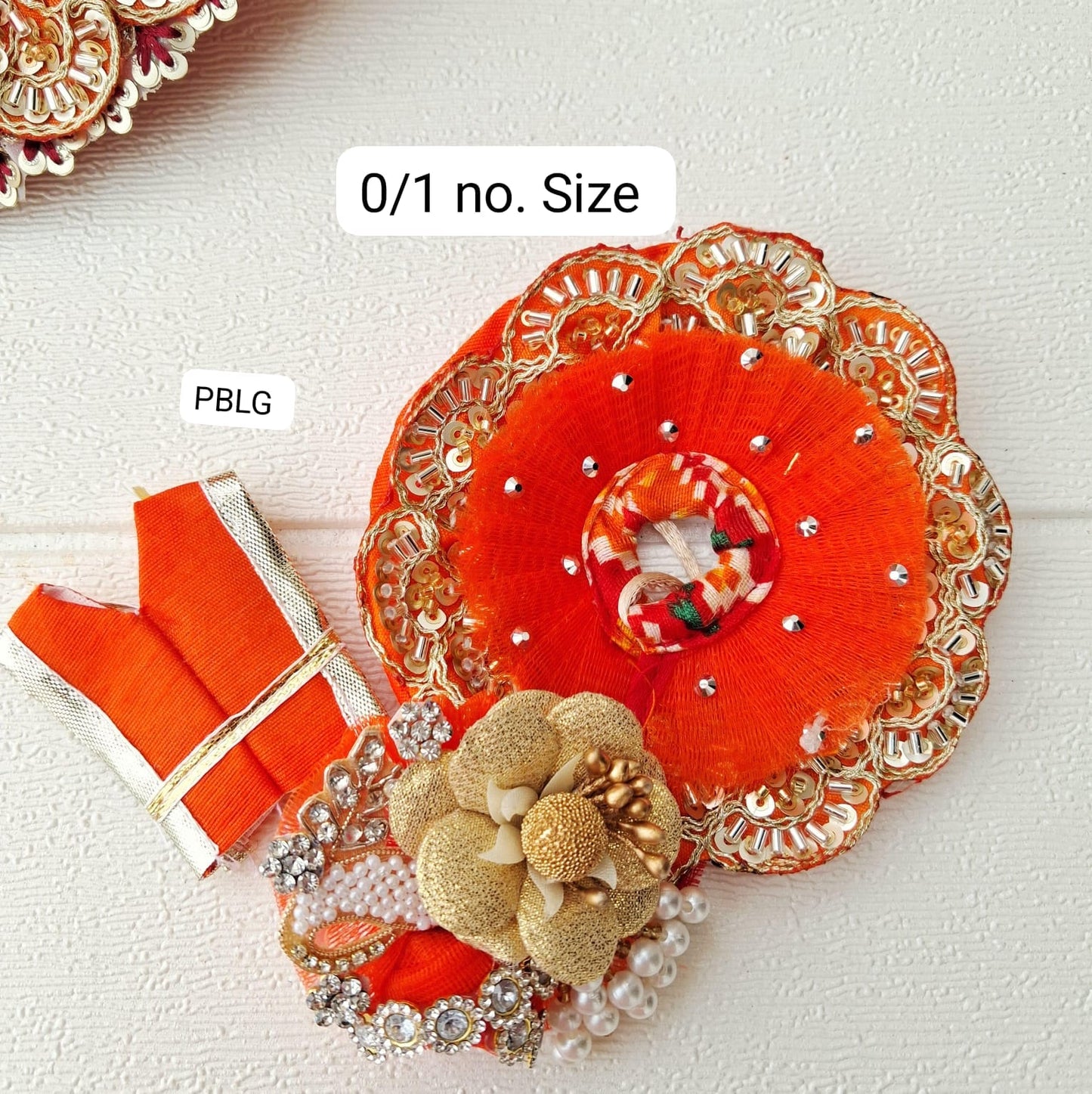 Orange heavy dress with pagdi and patka