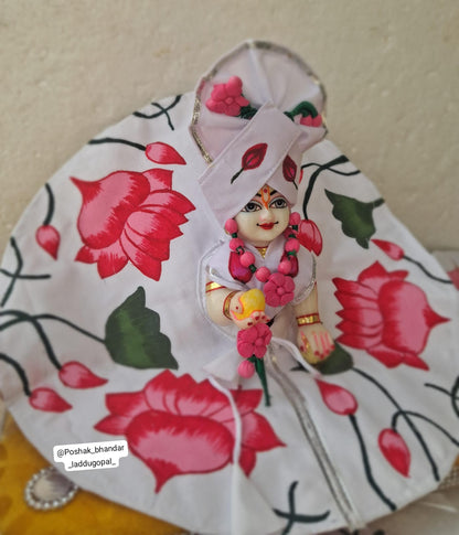 Hand painted dress with cotton pagdi