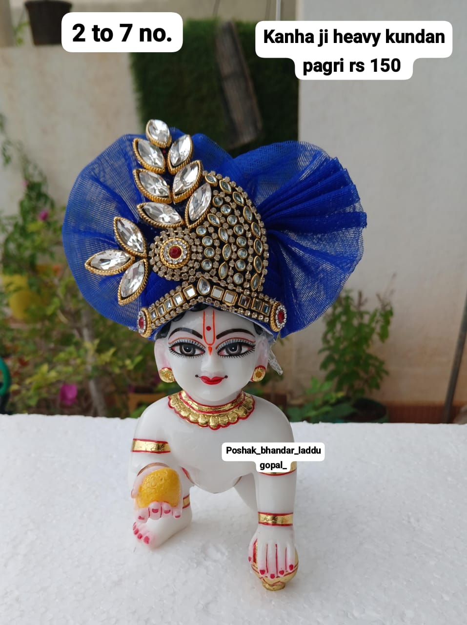 Kanha ji heavy kundan pagdi