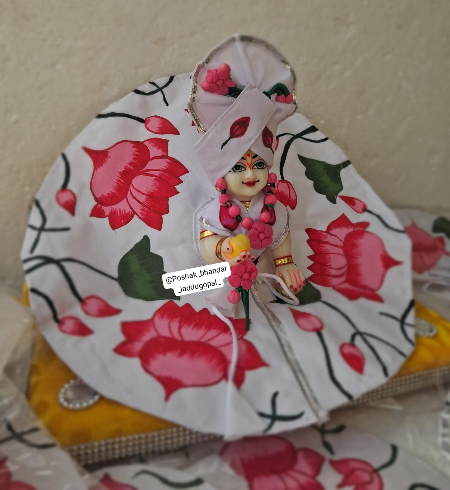 Hand painted dress with cotton pagdi