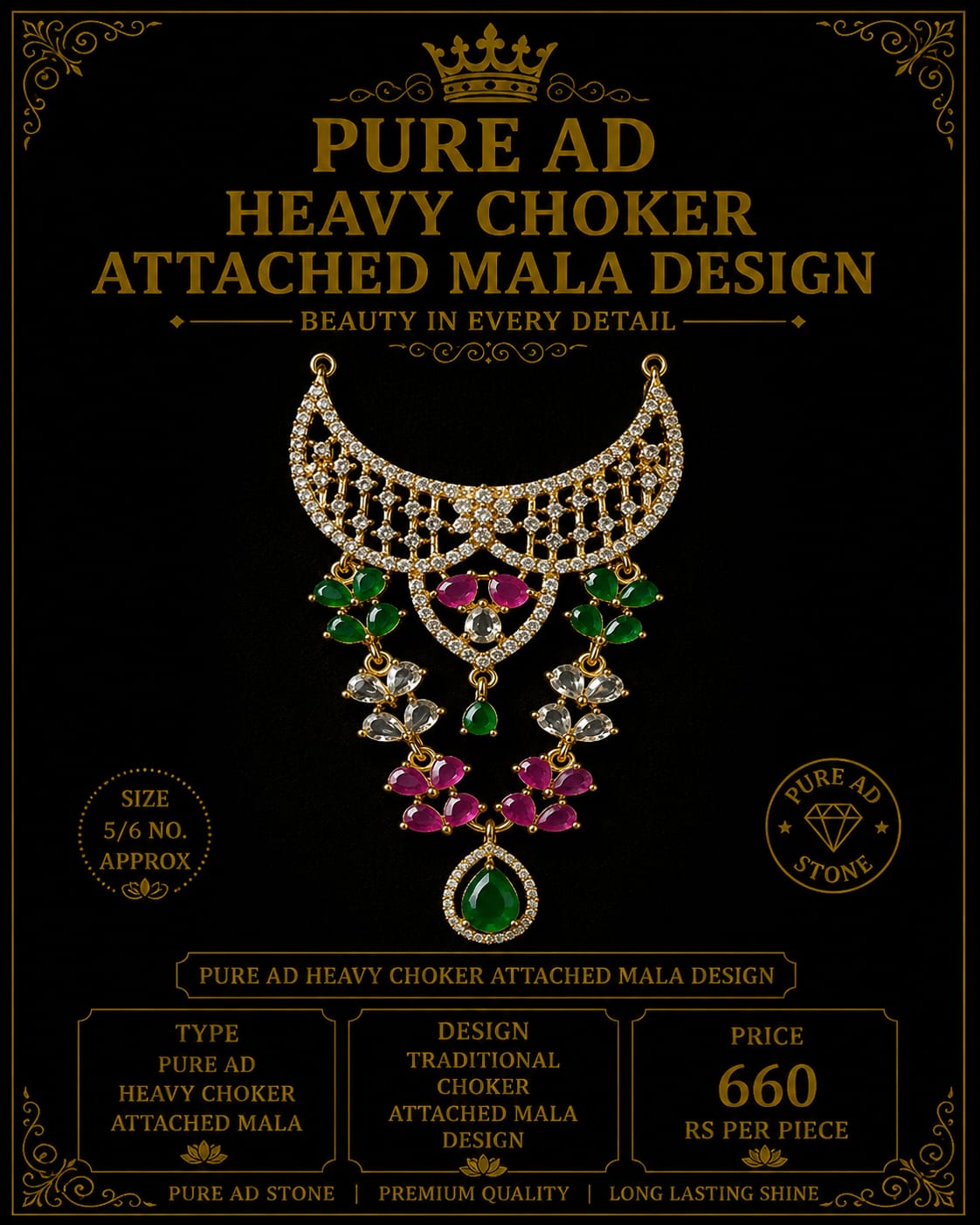 Pure ad choker attached mala