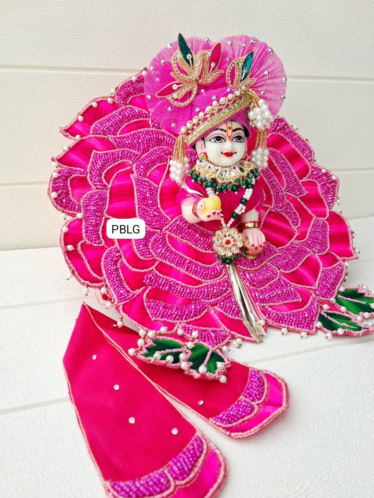 Pure handwork rose flower poshak