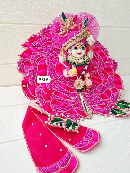 Pure handwork rose flower poshak