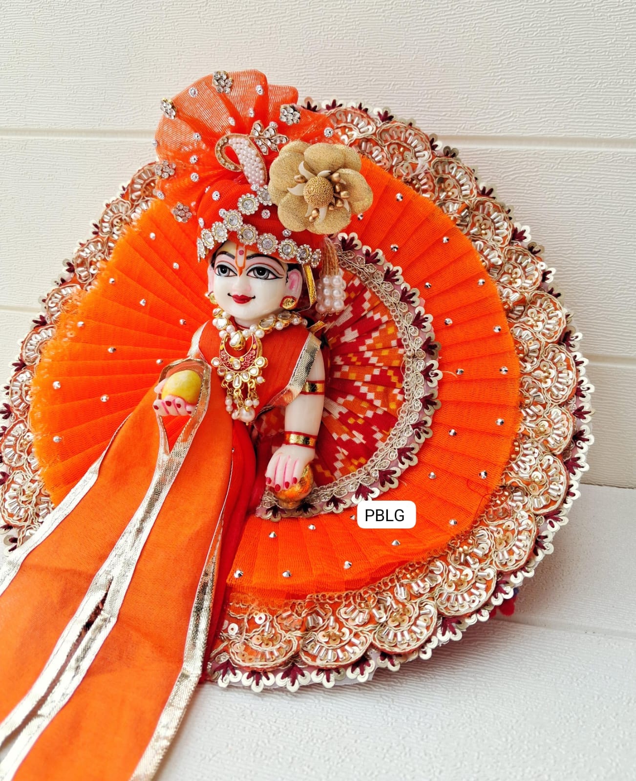 Orange heavy dress with pagdi and patka