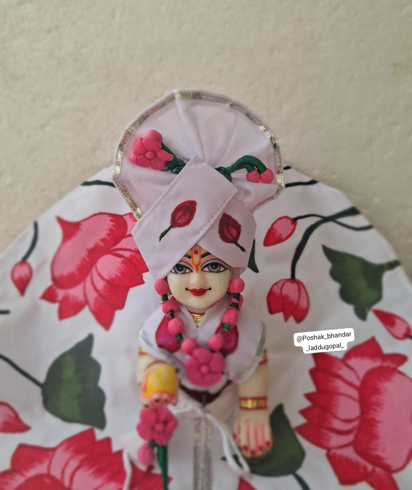 Hand painted dress with cotton pagdi