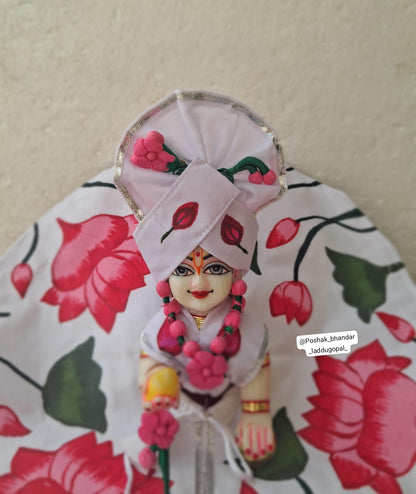 Hand painted dress with cotton pagdi