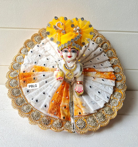 Yellow shade dress with pagdi