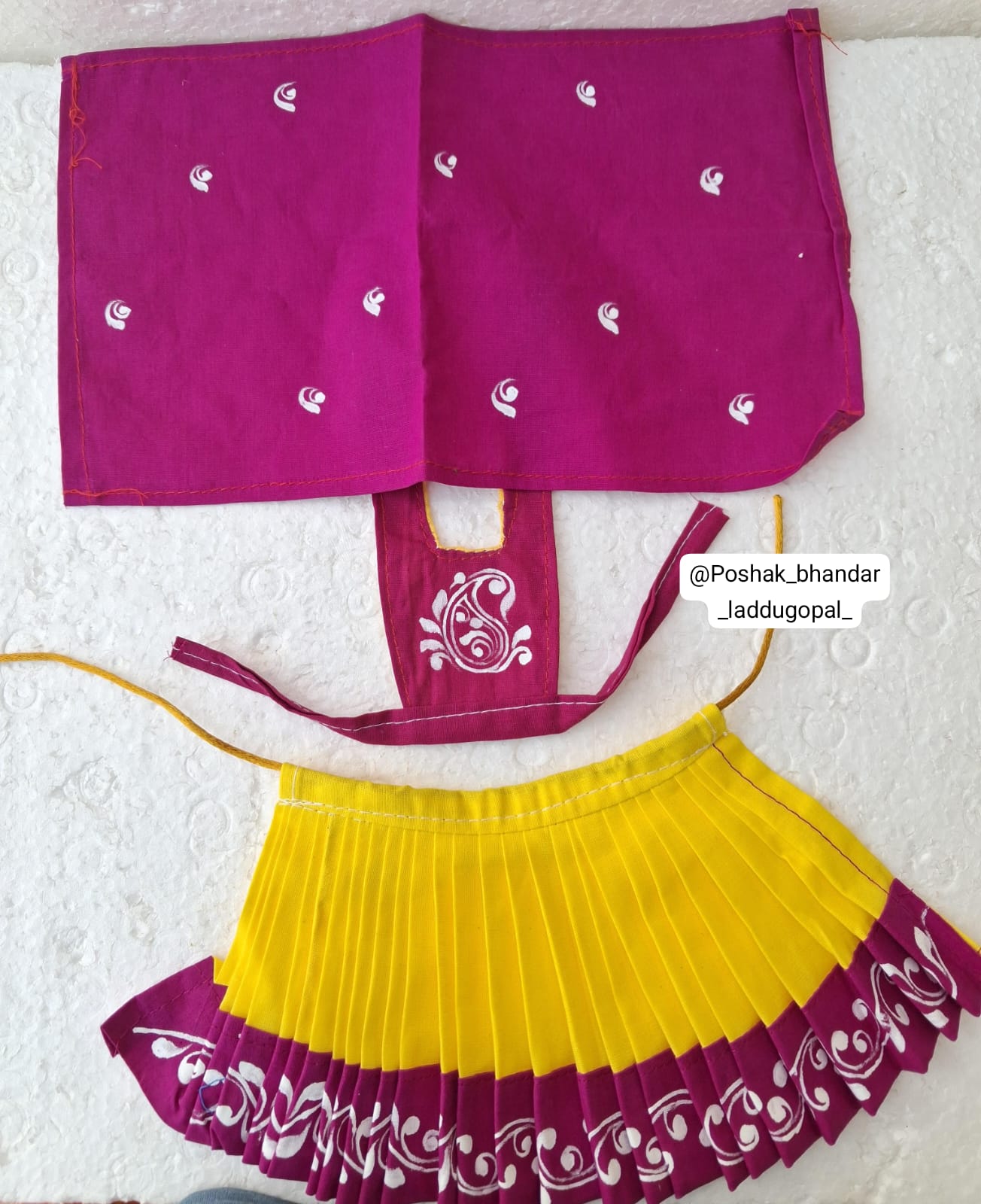 Hand painted radha rani dress ( premium quality )