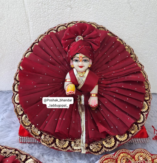 Organza dress with pagdi