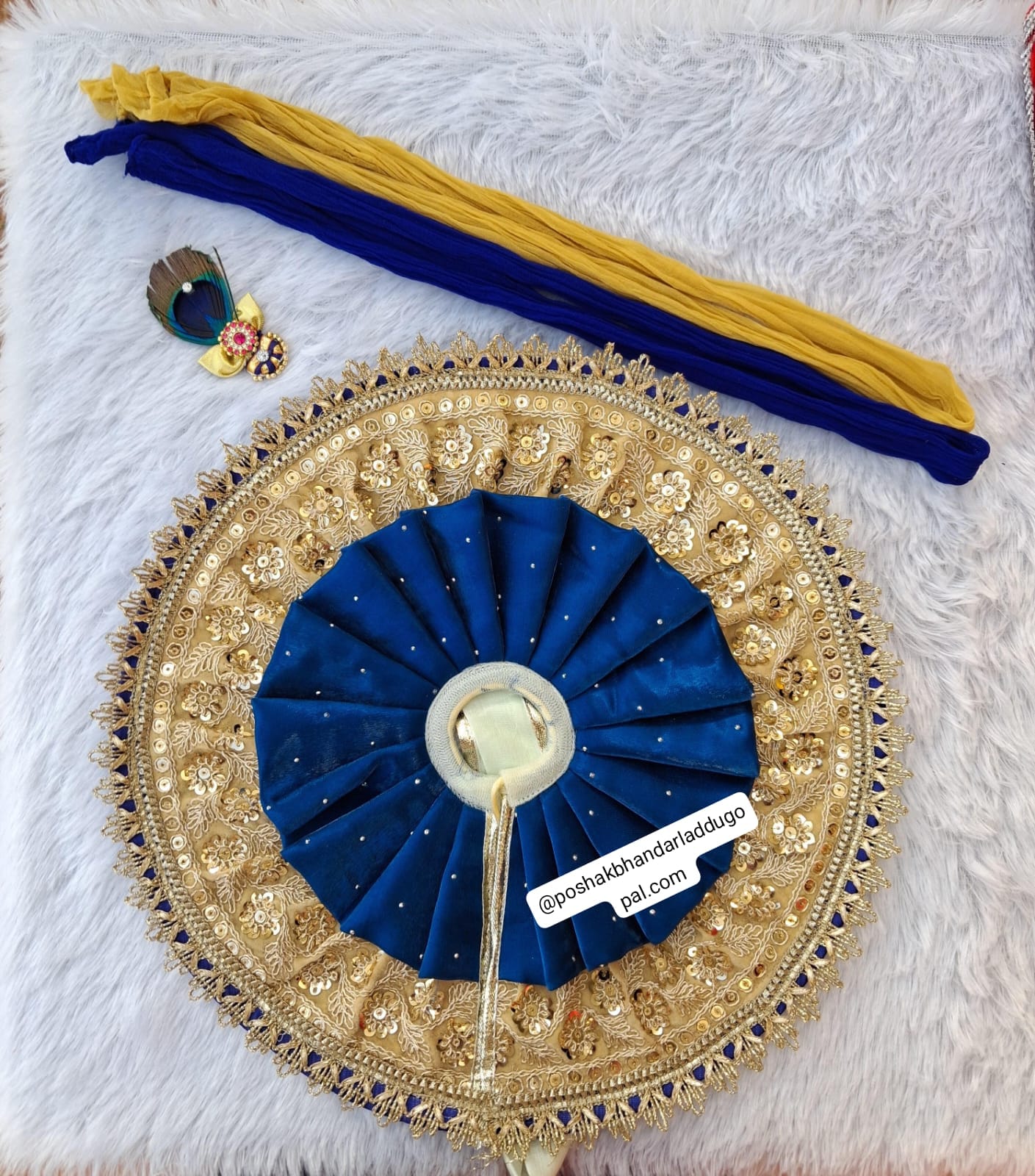 Blue dress ( 2 safa+1 kalangi free)