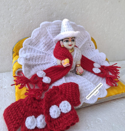White Red dress  jacket with muffler