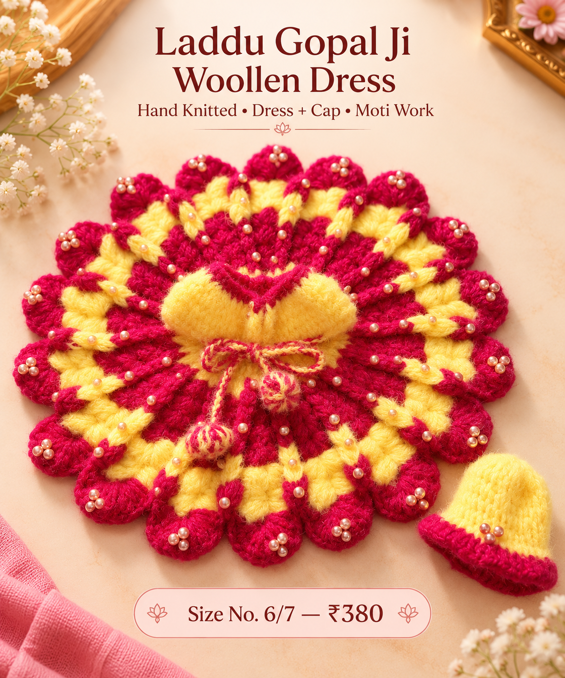 Moti Woolen poshak + cap ( 6/7 no. )