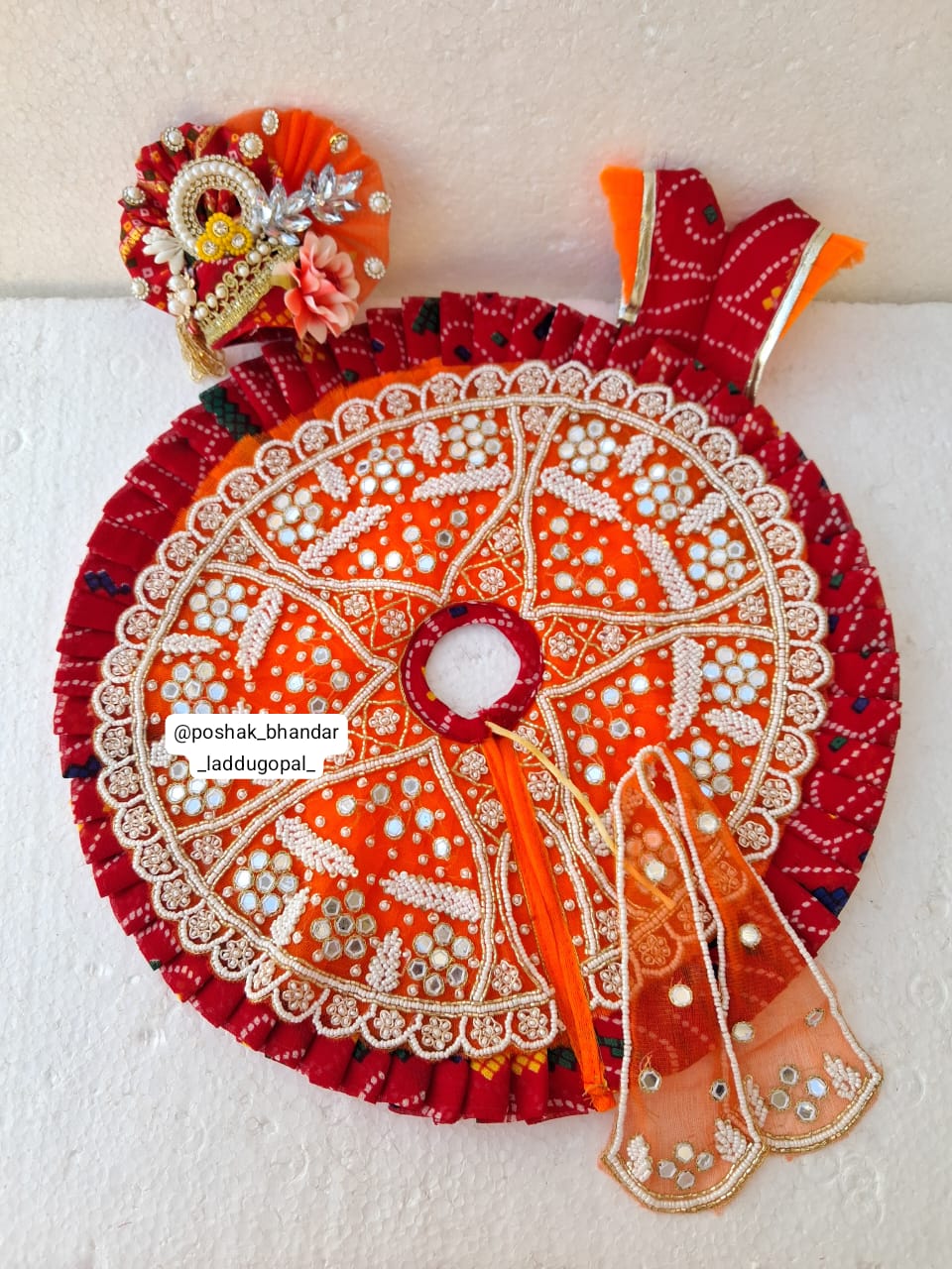 Beautiful heavy pure handwork dress with pagdi and patka
