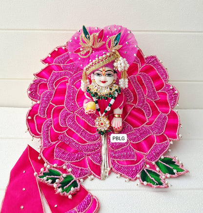 Pure handwork rose flower poshak