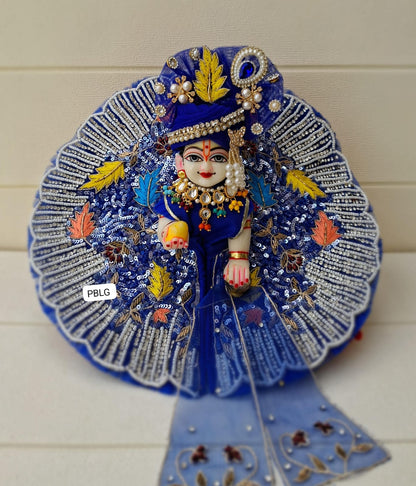 Blue handwork dress with pagdi and patka