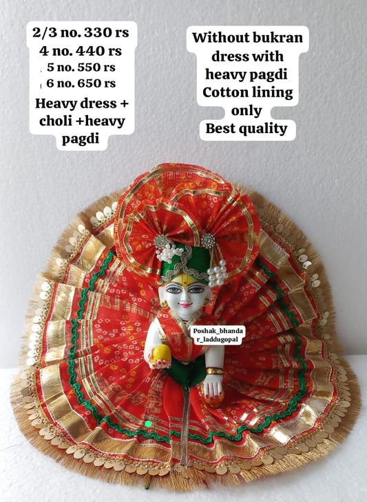 Orange bandhini poshak