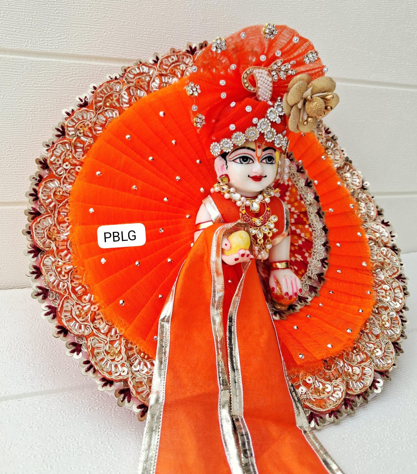 Orange heavy dress with pagdi and patka