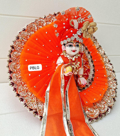 Orange heavy dress with pagdi and patka
