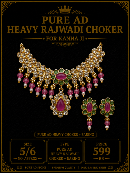 Pure ad heavy rajwadi choker + earing