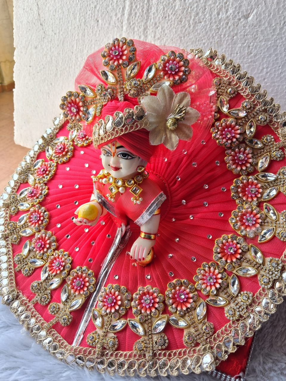 Flower dress with pagdi