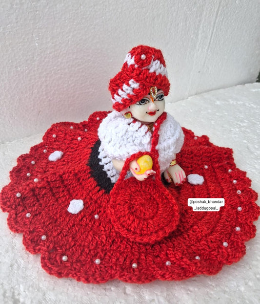 New Woolen dress with pagdi look cap and bag