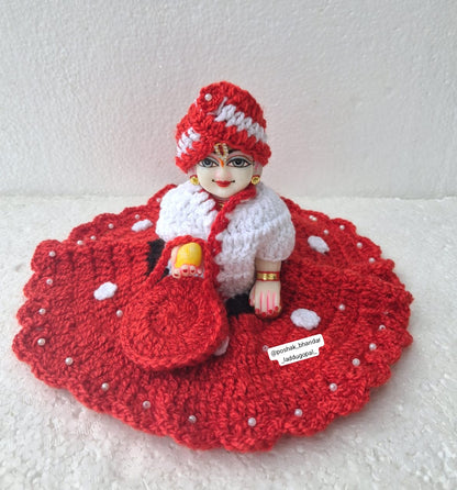 New Woolen dress with pagdi look cap and bag