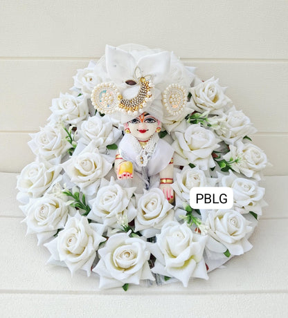 White rose flower dress with pagdi